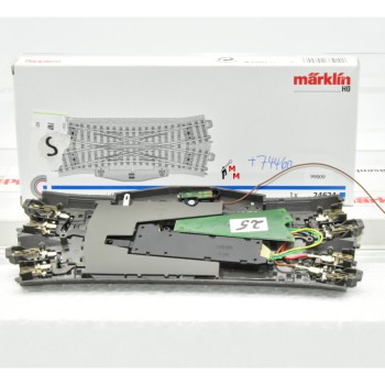 Märklin 24624DS Doppel-Kreuzungsweiche 188,3mm 24,3°, mit Decoder 74460, (99009)