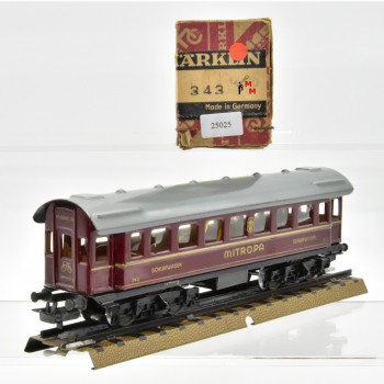 Märklin 343K.7 Mitropa Schlafwagen, beleuchtet, (25025)