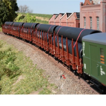 (Neu) Märklin 46563 Rungenwagen-Set 1, mit Stahlröhren, MHI,