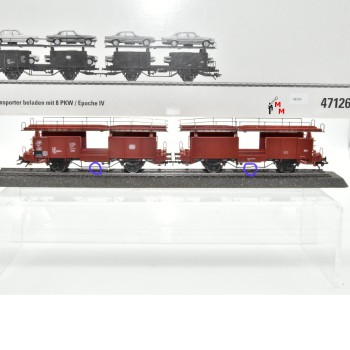 Märklin 47126 Autotransportwagen mit 8  PKW-Modellen, Ep.IV, (78595)