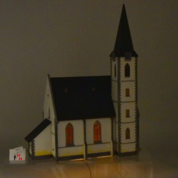 Faller 130490 Stadtkirche mit Spitzturmhaube, mit Beleuchtung, fertig gebaut, (99411)