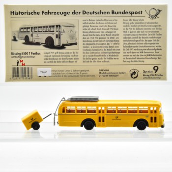 Brekina Serie 9 "Büssing Bus Typ 6500 T Postbus mit Gepäckanhänger", (78465)