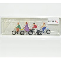 Preiser 10091 Radfahrer -(nur4 Radfahrer)- (88248)