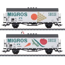 (Neu) Märklin 46173 Kühlwagen-Set "Migros", 2 Wagen, DB, Ep.III,