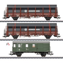 (Neu) Märklin 46569 Rungenwagen-Set 2, mit Stahlröhren, MHI,