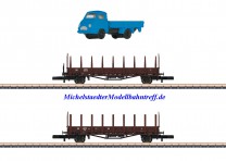 (Neu) Märklin 82132 Spur Z Rungenwagen-Set der DB, Ep.III,