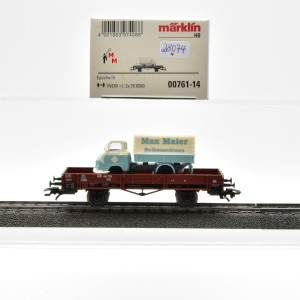 Märklin 00761-14 Niederbordwagen mit LKW, (28074)