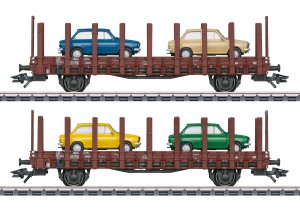 (Neu) Märklin 46404 Flachwagenwagen-Set Mit "DAF 66" Ep. IV,