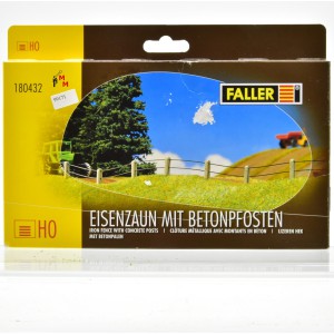 Faller 180432 Eisenzaun mit Betonpfosten, (99171)