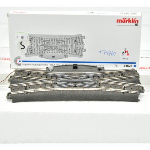 Märklin 24624DS Doppel-Kreuzungsweiche 188,3mm 24,3°, mit Decoder 74460, (99009)
