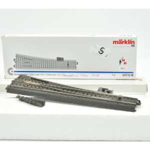 Märklin 24712AD Schlanke Weiche rechts, mit Bel. Antrieb(74490) & Dec. (74460), (99013)
