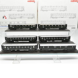 Märklin 42383.2 und 42384.1 Oldtimer Wagensets der SBB mit Innenbeleuchtung, Schrift: gelb, (23124)