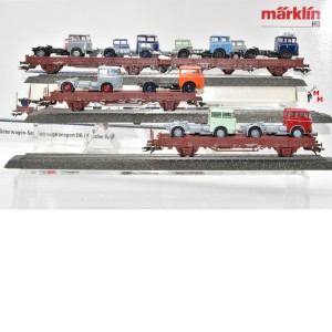 (Neu) Märklin 46406 Wagen-Set "Fahrzeugtransport" DR, Ep.IV, (78850)