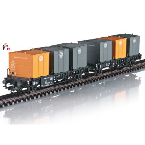 (Neu) Märklin 46663 Behältertransport-Doppelwagen Laabs, Ep. IV,