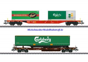 (Neu) Märklin 47109 KLV-Güterwagen-Set, Tuborg/Carlsberg, Ep.VI,