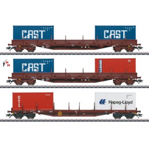 (Neu) Märklin 47119 Containerwagen-Set , SNCB, Ep.IV,