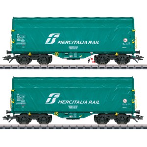 (Neu) Märklin 47228 Schiebeplanenwagen-Set "MERCITALIA RAIL", Ep.VI,