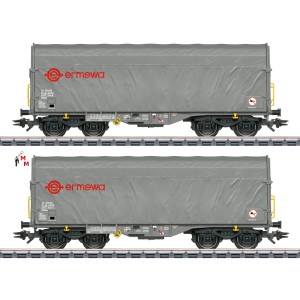 (Neu) Märklin 47230 Schiebeplanenwagen-Set,"Ermewa", Ep. VI,