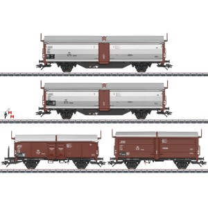 (Neu) Märklin 47301 Wagenset Schiebedach-/Schiebewandwagen (4 Wagen), DB, Ep.III,