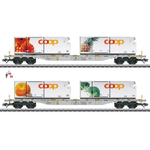 (Neu) Märklin 47462 Containertragwagen-Set, AAE/Coop, Ep.VI,