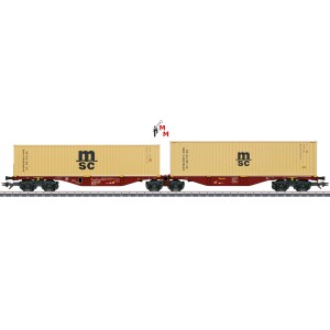 (Neu) Märklin 47816 Doppel-Containertragwagen der SNCB, Ep.VI,