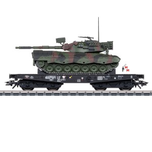 (Neu) Märklin 48878 Schwerlast-Flachwagen mit Leopard 1, Ep.IV,