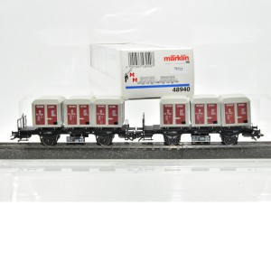 Märklin 48940 Doppeleinheit Behälter-Tragwagen, DB, (78722)