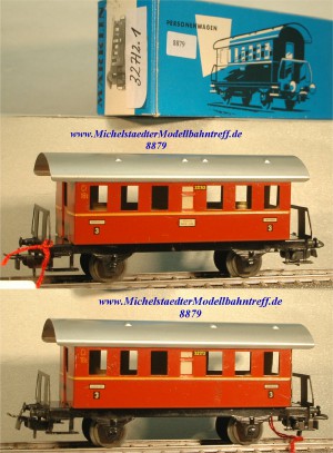 Märklin 327/2.1 Personenwagen, braunrot, 3.Kl., (8879)