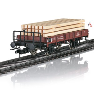 (Neu) Märklin Spur 1 58316Niederbordwagen mit Holzbeladung, DRG, Ep.II,