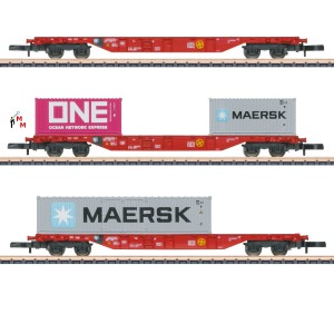(Neu) Märklin Spur Z 82640 Container-Tragwagenset Ep.VI,
