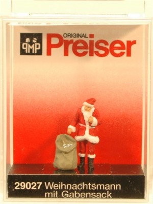 (Neu) Preiser-Weihnachten 29027 Weihnachtsmann mit Gabensack,