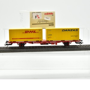 Märklin 94191 Containerwagen mit "DANZAS" und "DHL" Container, (78460)
