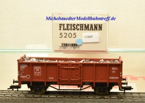 Fleischmann 5205 Offener Güterwagen mit Ladegut, DB, (11069)