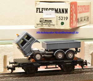 Fleischmann 5219 Flachwagen mit MAN-Kipper, DB, (20118)