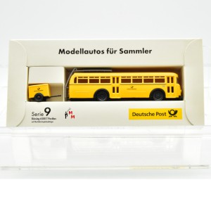Brekina Serie 9 "Büssing Bus Typ 6500 T Postbus mit Gepäckanhänger", (78465)