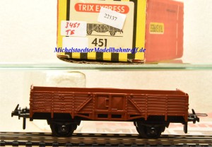 Trix Express 3451 Niederbordwagen der DB, (22137)