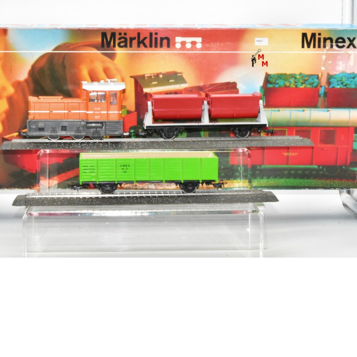 Märklin 03470.1 Minex Diesellok mit 2 Güterwagen und Gleismaterial, (99437)