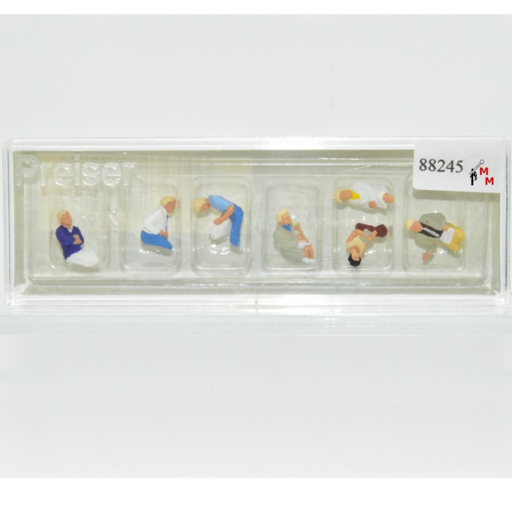 Preiser 10298 Sitzende Reisende im Zugabteil, (88245)