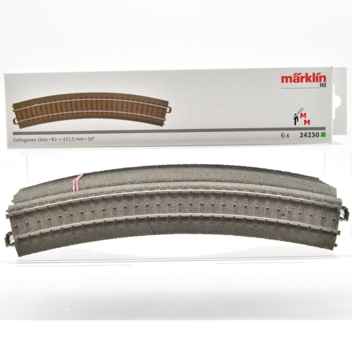 Märklin 24230 Gebogenes Gleis R2, 30°, 6er Pack.
