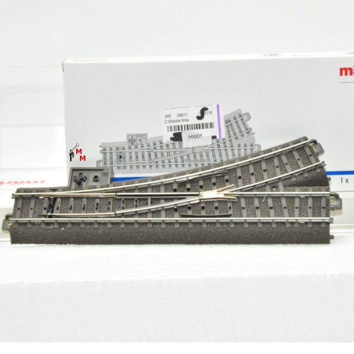 Märklin 24611ADS Weiche links, mit Antrieb & Decoder, (99005)