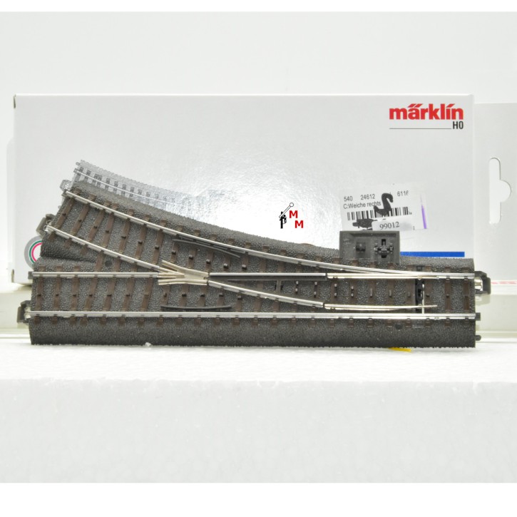 Märklin 24612 Weiche rechts, mit Antrieb/Decoder & Bel., (99012)