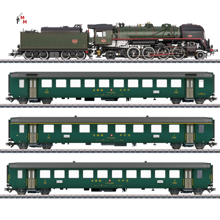 (Neu) Märklin 26141 Zugset "Museumszug", mit Dampflok 141 R,