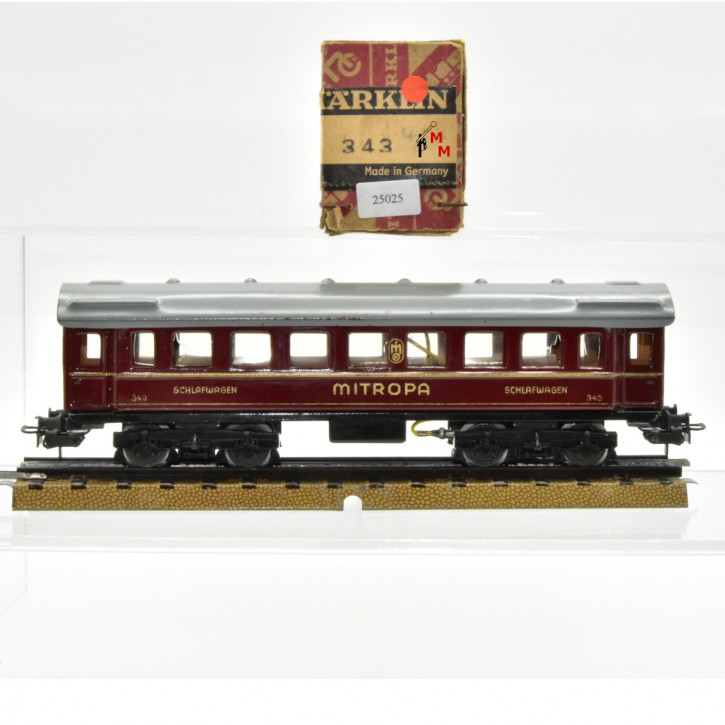 Märklin 343K.7 Mitropa Schlafwagen, beleuchtet, (25025)