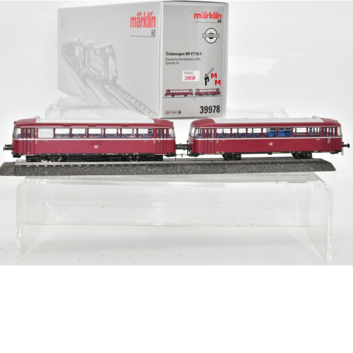 Märklin 39978 Schienenbus VT 98.9 mit Steuerwagen, DB, Ep.III, (50002)