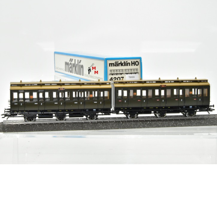 Märklin 4207 Abteilwagen-Paar 2.Klasse der KPEV, (78999)
