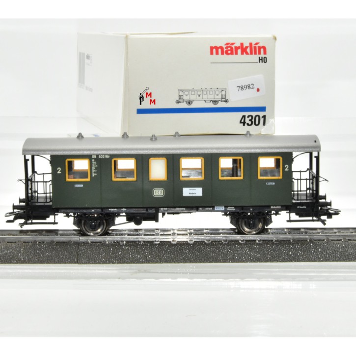 Märklin 4301 Plattformwagen 2.Kl. DB, beleuchtet, (78982)