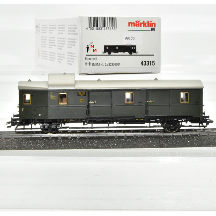 Märklin 43315 2-achsiger Personenzug-Packwagen der DRG, (99170)