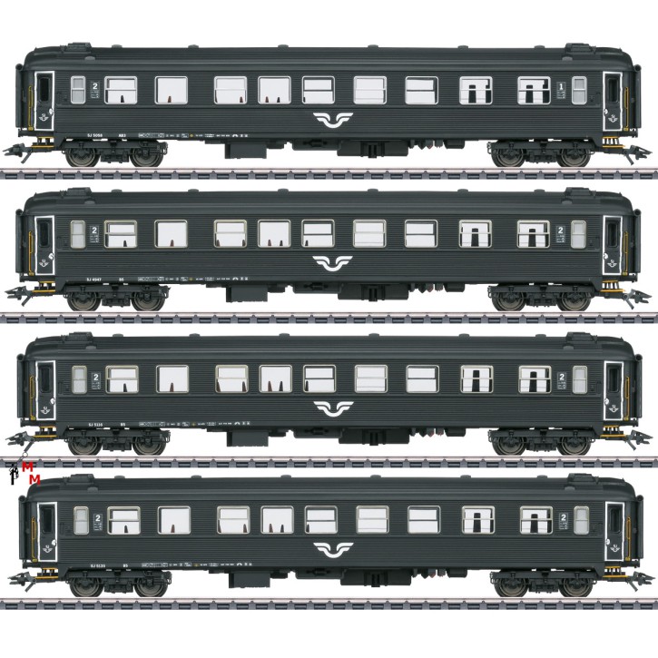 (Neu) Märklin 43788 Personenwagen-Set B1, 4tlg., SJ, Ep.VI,