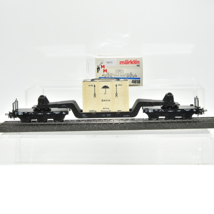 Märklin 4618.3 Tiefladewagen der DB, beladen mit abnehmbarer Kiste, (78571)