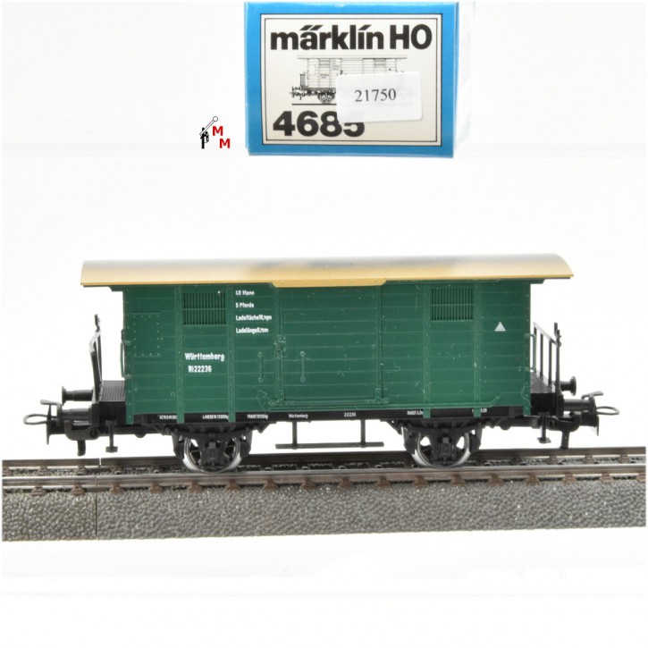 Märklin 4685.1 Ged. Güterwagen mit Flachdach der K.W.Sts.E.B., (21750)